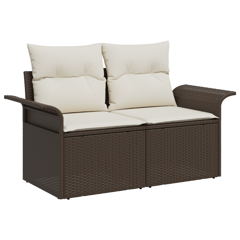 Casa si Gradina - Gradina si terasa - Mobilier exterior - Canapele si fotolii gradina - Set canapea gradina 5 piese cu perne maro din ratan poli - Infinity.ro