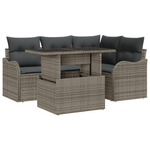 Casa si Gradina - Gradina si terasa - Mobilier exterior - Canapele si fotolii gradina - Set de canapea de gradina  cu 5 piese si perne gri din poliratan - Infinity.ro