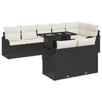 Casa si Gradina - Gradina si terasa - Mobilier exterior - Canapele si fotolii gradina - Set de canapea de gradina  9 piese cu perne Ratan Poliratan Negru - Infinity.ro