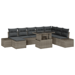 Casa si Gradina - Gradina si terasa - Mobilier exterior - Canapele si fotolii gradina - Set de canapea de gradina vitaXL cu 9 piese si perne gri din ratan poli - Infinity.ro
