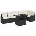 Casa si Gradina - Gradina si terasa - Mobilier exterior - Canapele si fotolii gradina - Set Canapea Gradina  cu 7 Piese si Perne Negru Poliratan - Infinity.ro