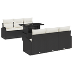 Casa si Gradina - Gradina si terasa - Mobilier exterior - Canapele si fotolii gradina - Set canapea de gradina cu 7 piese cu perne Negru Poliratan - Infinity.ro