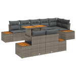Casa si Gradina - Gradina si terasa - Mobilier exterior - Canapele si fotolii gradina - Set de dining pentru gradina de 9 piese cu perne Gri din poliratan si acacia - Infinity.ro