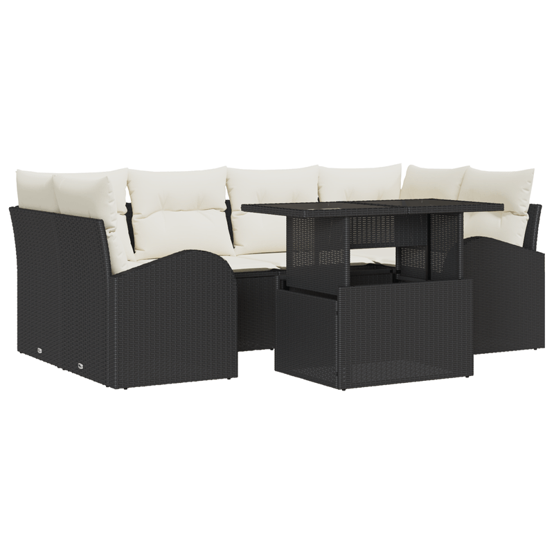 Casa si Gradina - Gradina si terasa - Mobilier exterior - Canapele si fotolii gradina - Set de Canapele de Gradina cu Perne Negru Ratan Poli - Infinity.ro