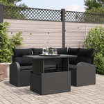 Casa si Gradina - Gradina si terasa - Mobilier exterior - Canapele si fotolii gradina - Set Canapea Gradina 5 piese cu perne Ratan PE Negru - Infinity.ro