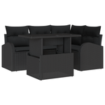 Casa si Gradina - Gradina si terasa - Mobilier exterior - Canapele si fotolii gradina - Set Canapea Gradina 5 piese cu perne Ratan PE Negru - Infinity.ro