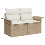 Casa si Gradina - Gradina si terasa - Mobilier exterior - Canapele si fotolii gradina - Set de canapea de gradina 8 piese cu perne Bej Ratan poli Acacia - Infinity.ro