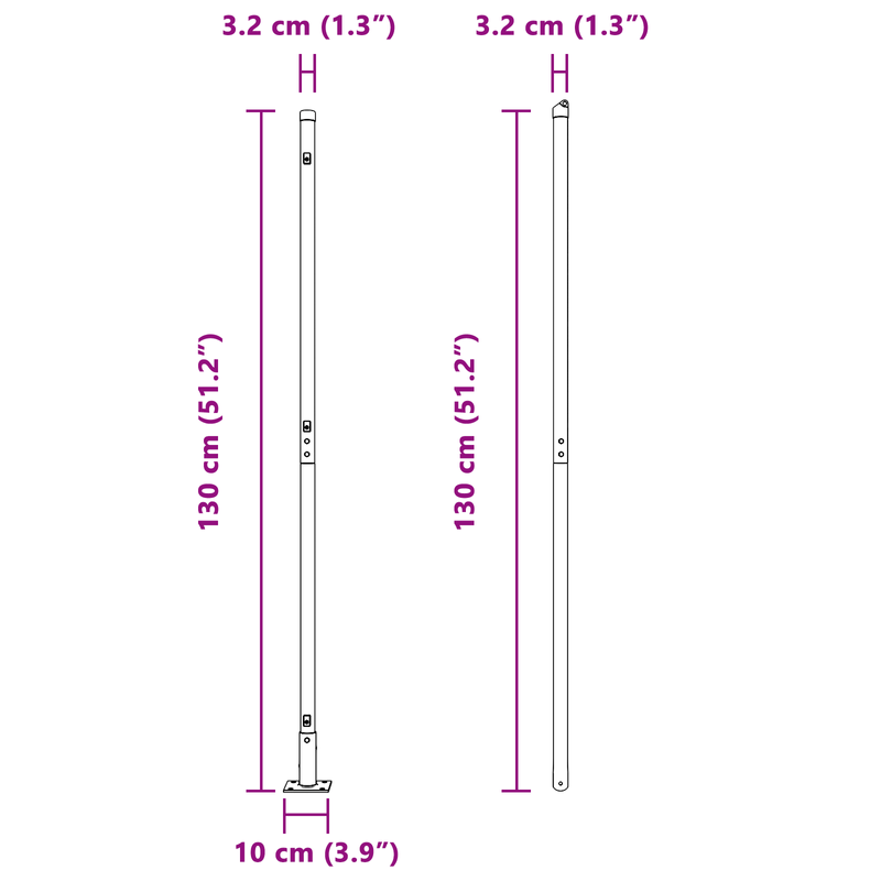 Casa si Gradina - Gradina si terasa - Garduri, panouri si accesorii - Posturi de gard cu placi de baza 26 buc Ø32mm 68,5cm Otel galvanizat - Infinity.ro