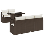 Casa si Gradina - Gradina si terasa - Mobilier exterior - Canapele si fotolii gradina - Set canapele gradina  6 piese cu perne Maro Poli-ratan - Infinity.ro