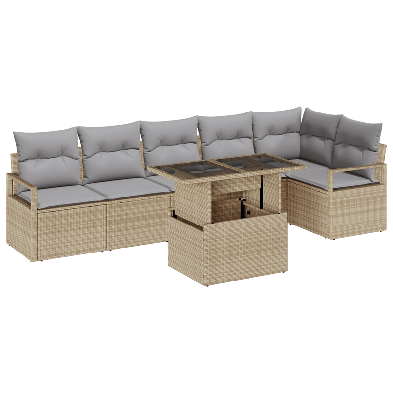 Casa si Gradina - Gradina si terasa - Mobilier exterior - Canapele si fotolii gradina - Set de canapele pentru gradina  cu perne Bej din ratan poli - Infinity.ro