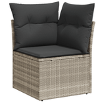 Casa si Gradina - Gradina si terasa - Mobilier exterior - Canapele si fotolii gradina - Set Canapea Gradina cu Pernute Gri deschis din Poliratan - Infinity.ro