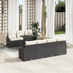 Casa si Gradina - Gradina si terasa - Mobilier exterior - Canapele si fotolii gradina - Set de canapea pentru gradina cu 8 piese si perne Negru Poliratan - Infinity.ro
