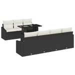 Casa si Gradina - Gradina si terasa - Mobilier exterior - Canapele si fotolii gradina - Set de canapea pentru gradina cu 8 piese si perne Negru Poliratan - Infinity.ro