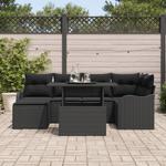 Casa si Gradina - Gradina si terasa - Mobilier exterior - Canapele si fotolii gradina - Set de canapele pentru gradina  cu perne din poliratan negru - Infinity.ro