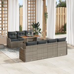 Casa si Gradina - Gradina si terasa - Mobilier exterior - Canapele si fotolii gradina - Set canapea gradina  8 piese cu perne gri din ratan poli acacia - Infinity.ro