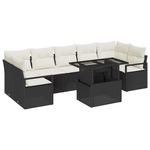 Casa si Gradina - Gradina si terasa - Mobilier exterior - Canapele si fotolii gradina - Set de canapea de gradina  cu 8 piese si perne, ratan poli negru - Infinity.ro