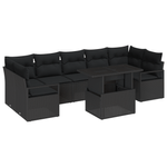 Casa si Gradina - Gradina si terasa - Mobilier exterior - Canapele si fotolii gradina - Set de canapea pentru gradina  cu perne Negru Ratan poli - Infinity.ro