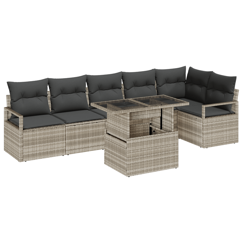 Casa si Gradina - Gradina si terasa - Mobilier exterior - Canapele si fotolii gradina - Set de Canapea pentru Gradina  cu Perne Gri deschis din Ratan Poliester - Infinity.ro