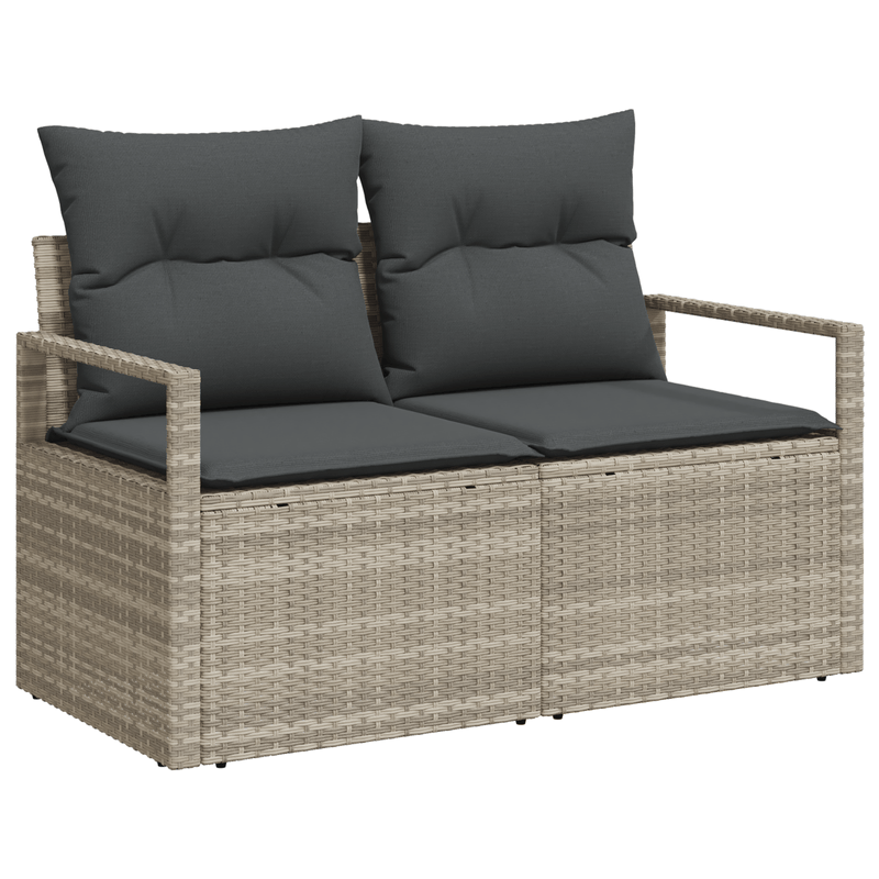 Casa si Gradina - Gradina si terasa - Mobilier exterior - Canapele si fotolii gradina - Set de Canapea pentru Gradina  cu Perne Gri deschis din Ratan Poliester - Infinity.ro