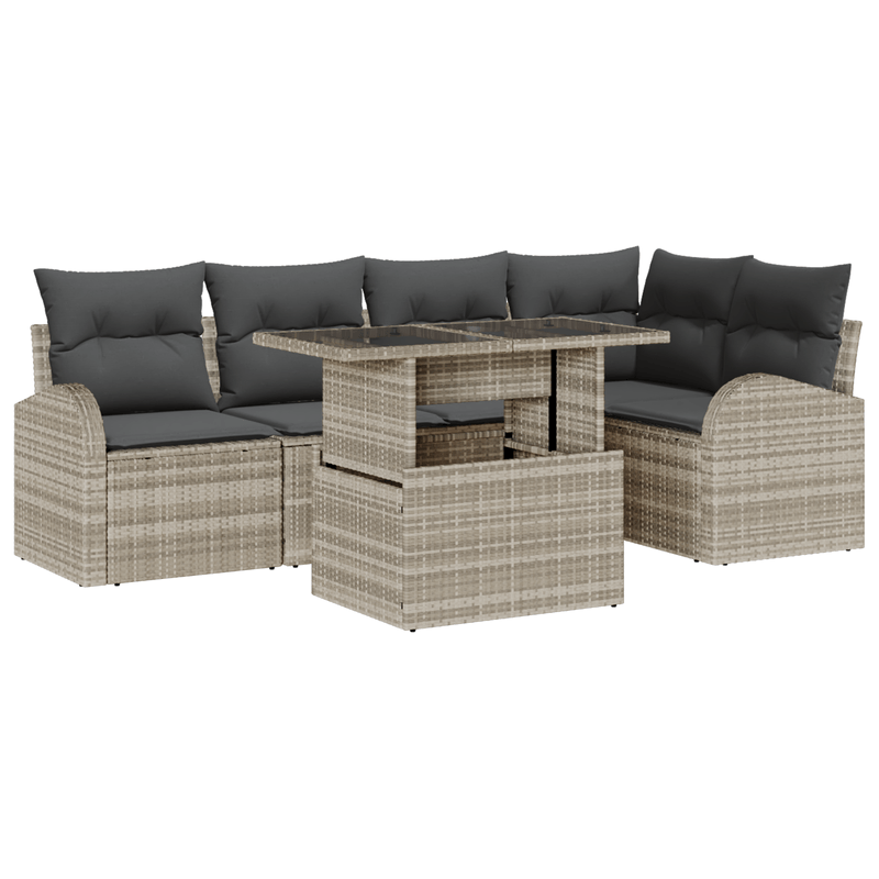Casa si Gradina - Gradina si terasa - Mobilier exterior - Canapele si fotolii gradina - Set de canapele pentru gradina cu perne gri deschis din ratan poli - Infinity.ro