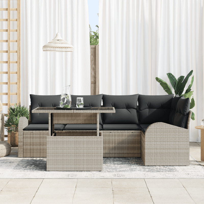 Casa si Gradina - Gradina si terasa - Mobilier exterior - Canapele si fotolii gradina - Set de canapele pentru gradina cu perne gri deschis din ratan poli - Infinity.ro