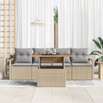 Casa si Gradina - Gradina si terasa - Mobilier exterior - Canapele si fotolii gradina - Set de Canapea de Gradina 5 Piese cu Perne Bej Ratan Acacia - Infinity.ro