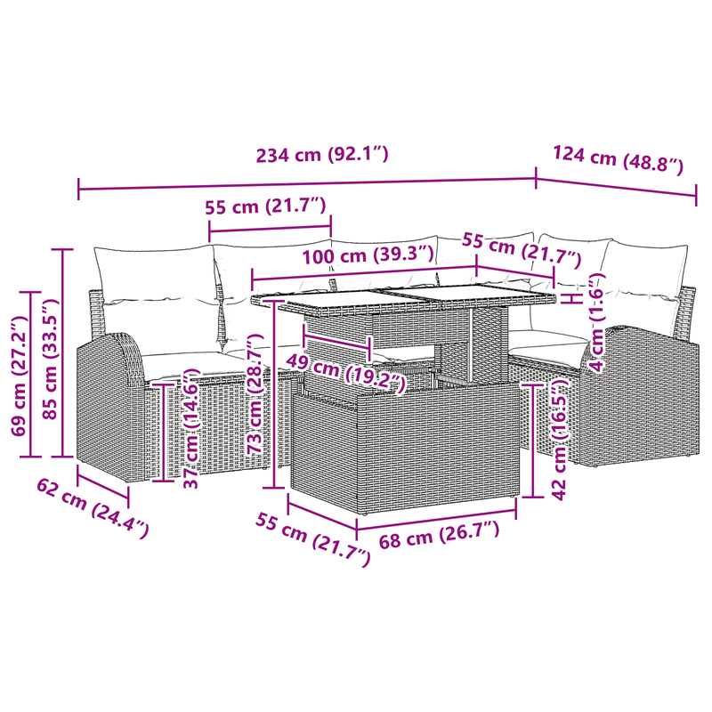 Casa si Gradina - Gradina si terasa - Mobilier exterior - Canapele si fotolii gradina - Set de canapele pentru gradina cu perne gri deschis din ratan poli - Infinity.ro