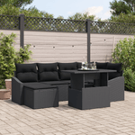 Casa si Gradina - Gradina si terasa - Mobilier exterior - Canapele si fotolii gradina - Set de 7 piese pentru gradina cu pernite ratan negru poli ratan - Infinity.ro