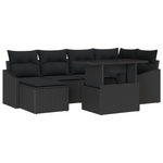 Casa si Gradina - Gradina si terasa - Mobilier exterior - Canapele si fotolii gradina - Set de 7 piese pentru gradina cu pernite ratan negru poli ratan - Infinity.ro