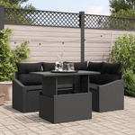 Casa si Gradina - Gradina si terasa - Mobilier exterior - Canapele si fotolii gradina - Set Canapea Gradina de 5 Piese cu Pernite Ratan Negru - Infinity.ro