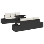 Casa si Gradina - Gradina si terasa - Mobilier exterior - Canapele si fotolii gradina - Set de sofa pentru gradina 7 piese cu perne Negru Poliratan - Infinity.ro