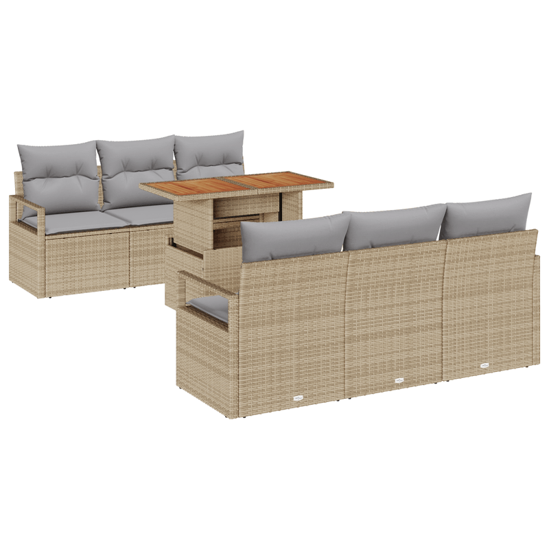 Casa si Gradina - Gradina si terasa - Mobilier exterior - Canapele si fotolii gradina - Set de Canapea Gradina  cu Perna Bej Ratan Polirat - Infinity.ro