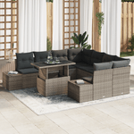Casa si Gradina - Gradina si terasa - Mobilier exterior - Canapele si fotolii gradina - Set de canapea de gradina cu perne gri din ratan poli - Infinity.ro