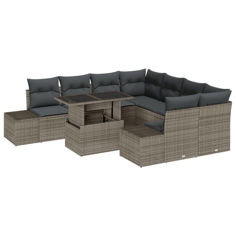 Casa si Gradina - Gradina si terasa - Mobilier exterior - Canapele si fotolii gradina - Set de canapea de gradina cu perne gri din ratan poli - Infinity.ro