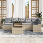 Casa si Gradina - Gradina si terasa - Mobilier exterior - Canapele si fotolii gradina - Set de canapea gradina cu perne Bej Poli Ratan - Infinity.ro