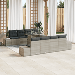 Casa si Gradina - Gradina si terasa - Mobilier exterior - Canapele si fotolii gradina - Set canapea gradina 9 Piese cu perne Gri deschis Ratan polimeric - Infinity.ro