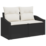 Casa si Gradina - Gradina si terasa - Mobilier exterior - Canapele si fotolii gradina - Set Dining Gradina cu Perne Negre Poli Ratan Acacia - Infinity.ro