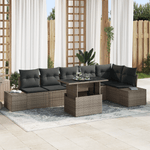 Casa si Gradina - Gradina si terasa - Mobilier exterior - Canapele si fotolii gradina - Set canapea de gradina cu 7 piese cu perne gri din ratan poli - Infinity.ro
