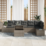 Casa si Gradina - Gradina si terasa - Mobilier exterior - Canapele si fotolii gradina - Set canapea de gradina cu 7 piese cu perne gri din ratan poli - Infinity.ro