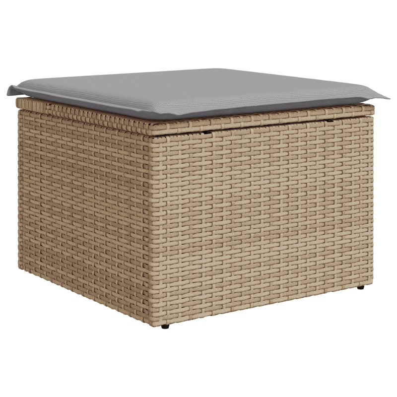 Casa si Gradina - Gradina si terasa - Mobilier exterior - Canapele si fotolii gradina - Set de Dining pentru Gradina de 6 Piese cu Perne Bej Poly Ratan Acacia - Infinity.ro