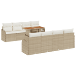 Casa si Gradina - Gradina si terasa - Mobilier exterior - Canapele si fotolii gradina - Set Canapea pentru Gradina  cu Perne Bej Ratan Polimeric Acacia - Infinity.ro