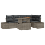 Casa si Gradina - Gradina si terasa - Mobilier exterior - Canapele si fotolii gradina - Set Dining Gradina cu Perne Gri Ratan Poli Acacia - Infinity.ro