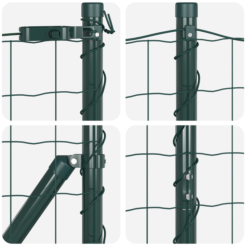 Casa si Gradina - Gradina si terasa - Garduri, panouri si accesorii - Gard Euro cu 7 Stalpi Flansati 1.2x10 m Otel Galvanizat - Infinity.ro