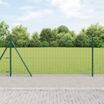 Casa si Gradina - Gradina si terasa - Garduri, panouri si accesorii - Gard Euro cu 13 Posturi Flansate 0.8x25 m Otel Galvanizat - Infinity.ro