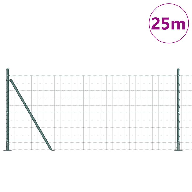 Casa si Gradina - Gradina si terasa - Garduri, panouri si accesorii - Gard Euro cu 13 Posturi Flansate 0.8x25 m Otel Galvanizat - Infinity.ro