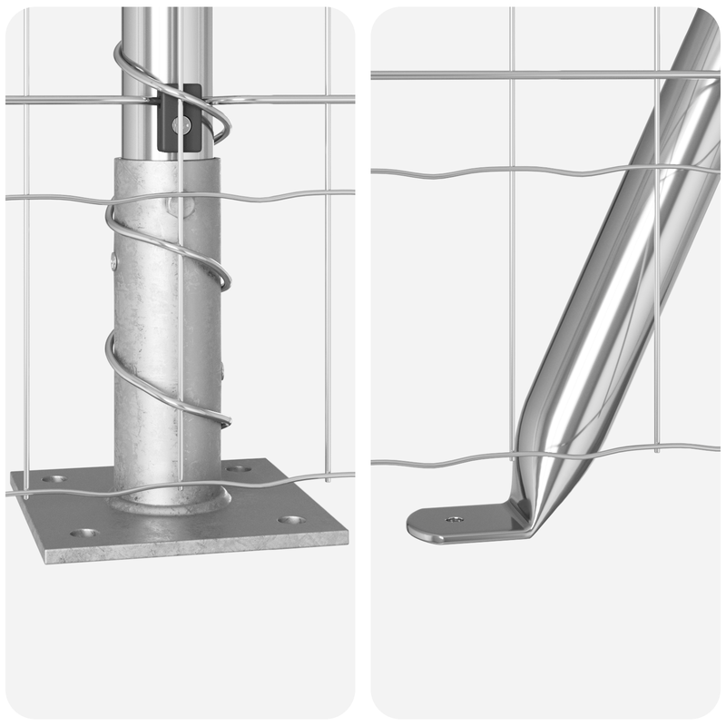 Casa si Gradina - Gradina si terasa - Garduri, panouri si accesorii - Euro Fence cu 13 stalpi flansati 1.2x25 m Otel galvanizat - Infinity.ro