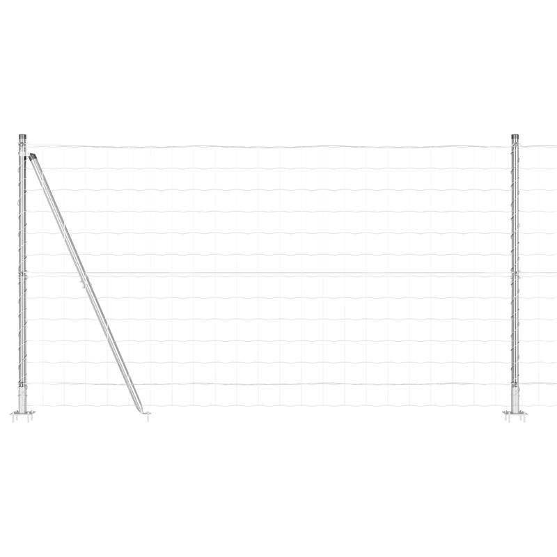 Casa si Gradina - Gradina si terasa - Garduri, panouri si accesorii - Gard Euro cu 7 Stalpi Flansati 1.2x10 m Otel Galvanizat - Infinity.ro