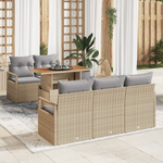 Casa si Gradina - Gradina si terasa - Mobilier exterior - Canapele si fotolii gradina - Set Canapea Gradina  cu Perne Bej Ratan Polimeric Acacia - Infinity.ro