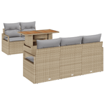 Casa si Gradina - Gradina si terasa - Mobilier exterior - Canapele si fotolii gradina - Set Canapea Gradina  cu Perne Bej Ratan Polimeric Acacia - Infinity.ro