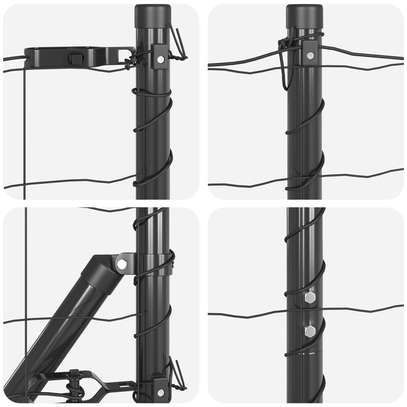 Casa si Gradina - Gradina si terasa - Garduri, panouri si accesorii - Gard Euro de la cu 7 Posturi Flansate 1.2x10 m Otel Galvanizat - Infinity.ro